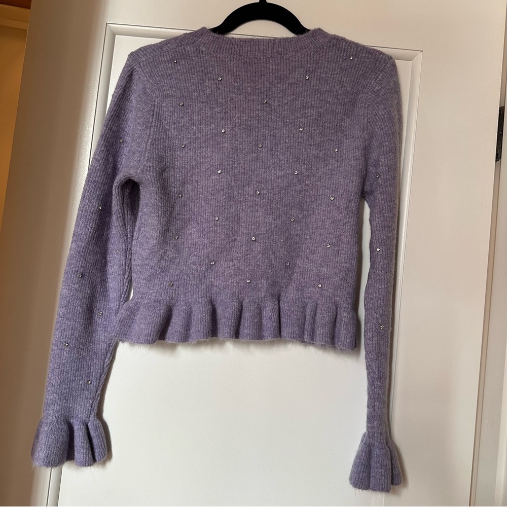 Zara Purple Rhinestone Sweater - Picture 2 of 4